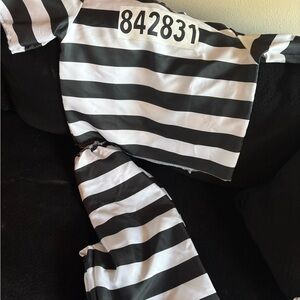 Halloween costume Inmate Spirit , Black and White Striped Costume